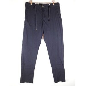 Myths Tapered Drawstring Pants Mens 33 Navy Blue Italian Cotton Chinos Career